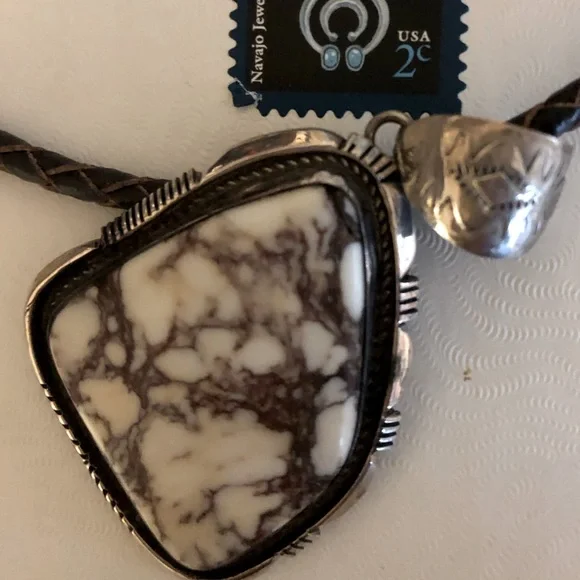 Wild Horse Cabochon Pendant and Earrings set in Sterling Silver. Artisan LE - Picture 4 of 12